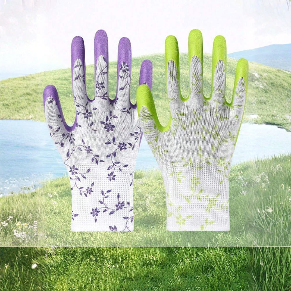 Waterproof Wear Resistant Nitrile Gardening Gloves Anti Puncture Cut Resistant