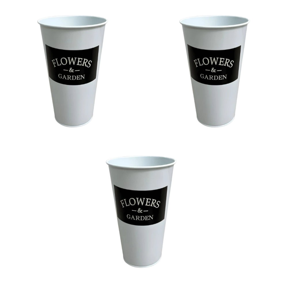 Classic Metal Flower Buckets Set For Garden Vase And Decor Use