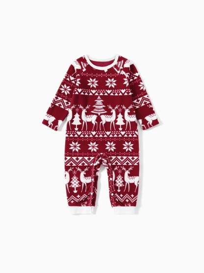 Holiday Reindeer Print Pajama Set-Viral Super Shop