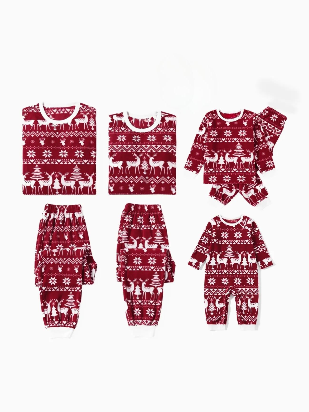 Holiday Reindeer Print Pajama Set-Viral Super Shop
