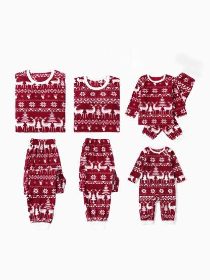 Holiday Reindeer Print Pajama Set-Viral Super Shop