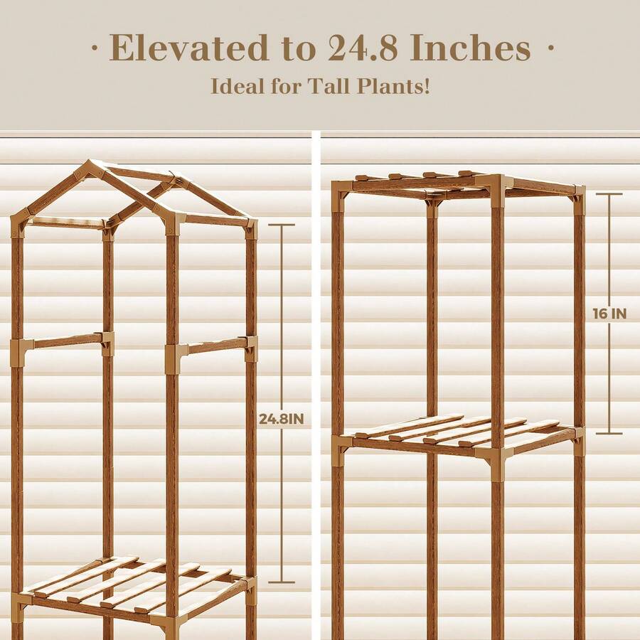 Plant Stand Indoor Hanging Plant Shelf Outdoor Large Plant Rack For Multiple Plants Boho Home Decor Plant Gift For Mom Woman - Brown - View 7