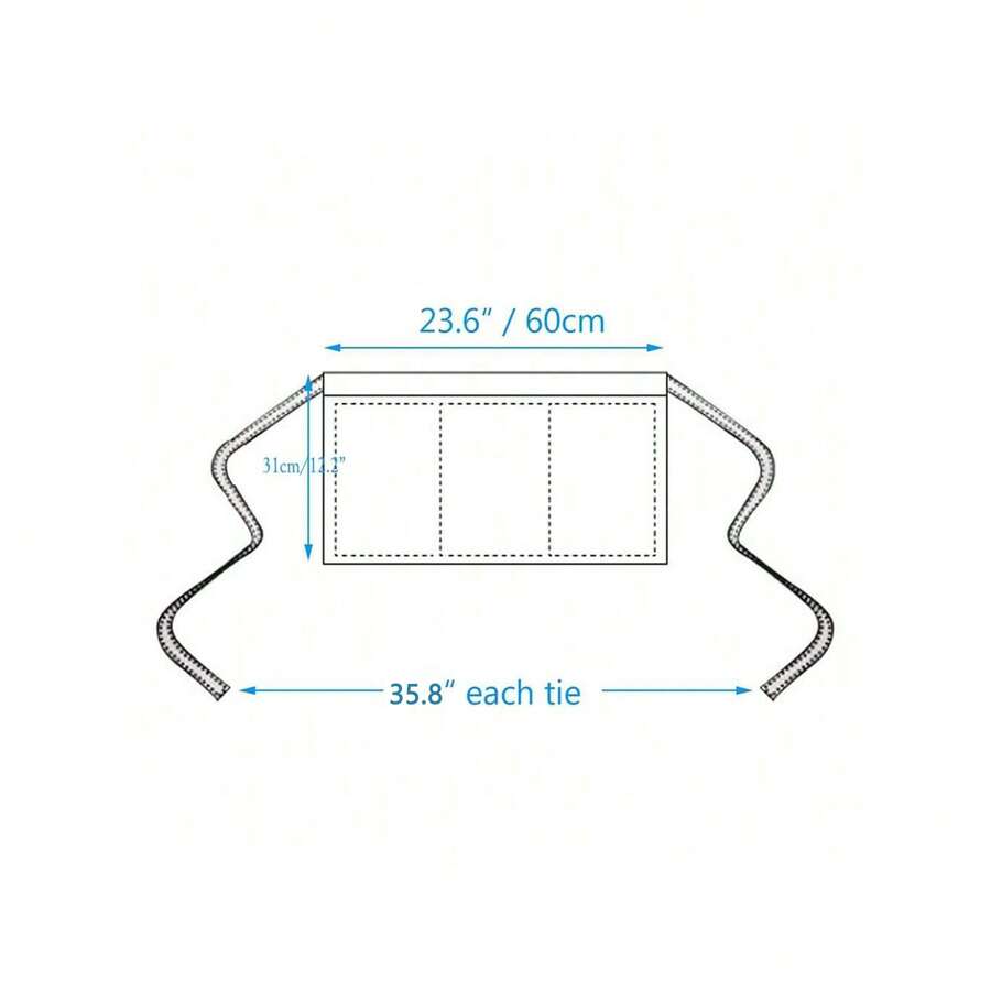 3pcs/Set Waitress Apron, Waterproof & Oil-Resistant Waist Apron With 3 Pockets, Black Waitress Half Apron With Pockets For Women - A - View 8