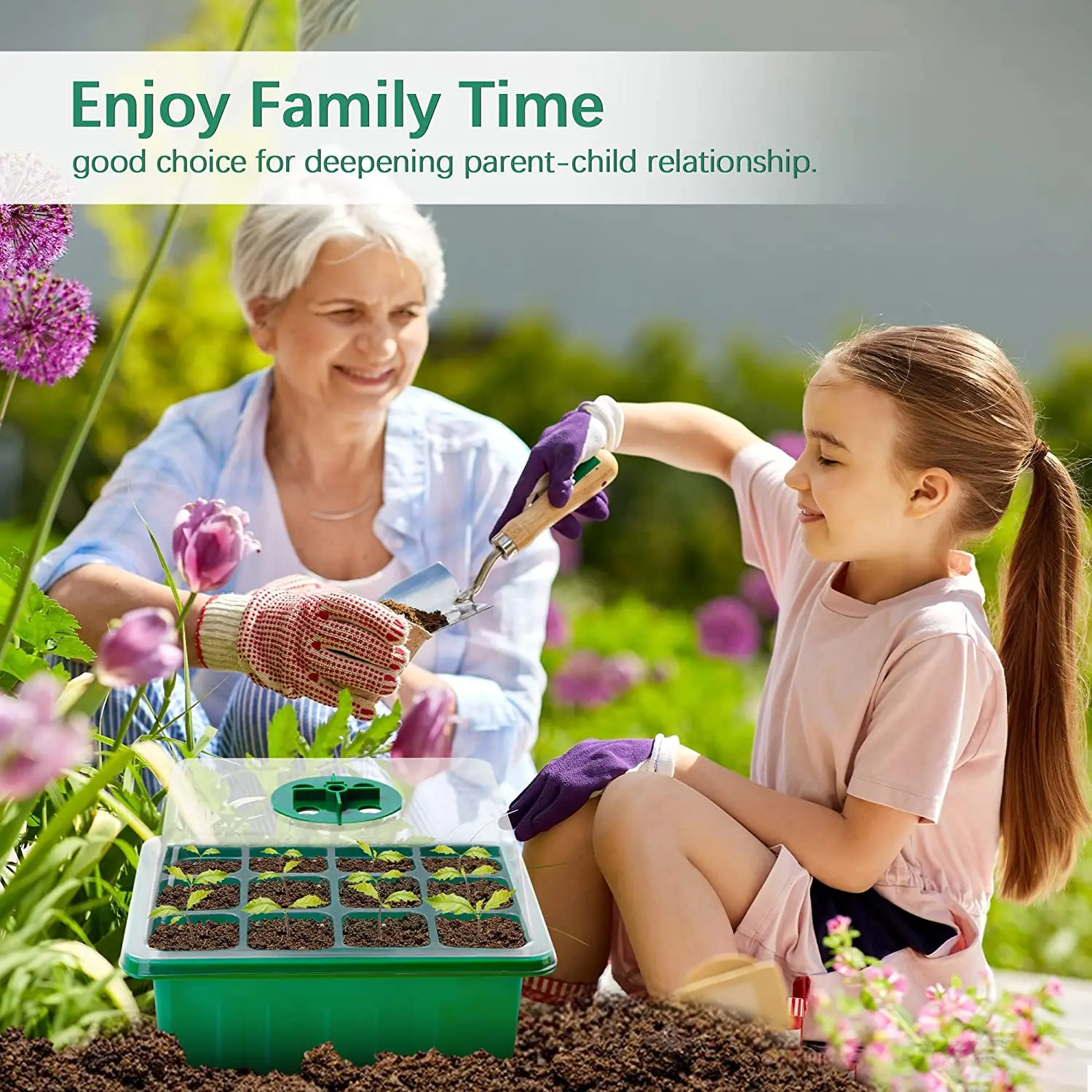 Household Nursery Plant Seed Starter Tray With Grow Light