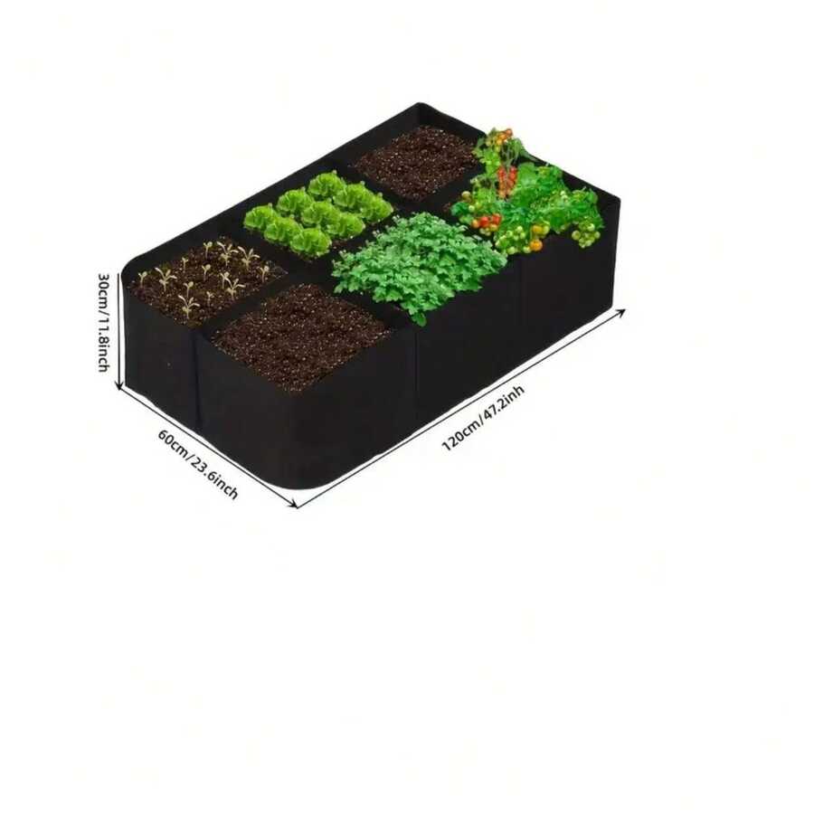 Extra-Large 4/6/8-Grid Raised Garden Bed Kit, Contemporary Style, Durable Weather-Resistant Rectangular Planter, Floor Mounted, With Indoor/Outdoor Accessory Components For Vegetables, Flowers, Ideal For New Year, Valentine's, Easter Gift - Black - View 14