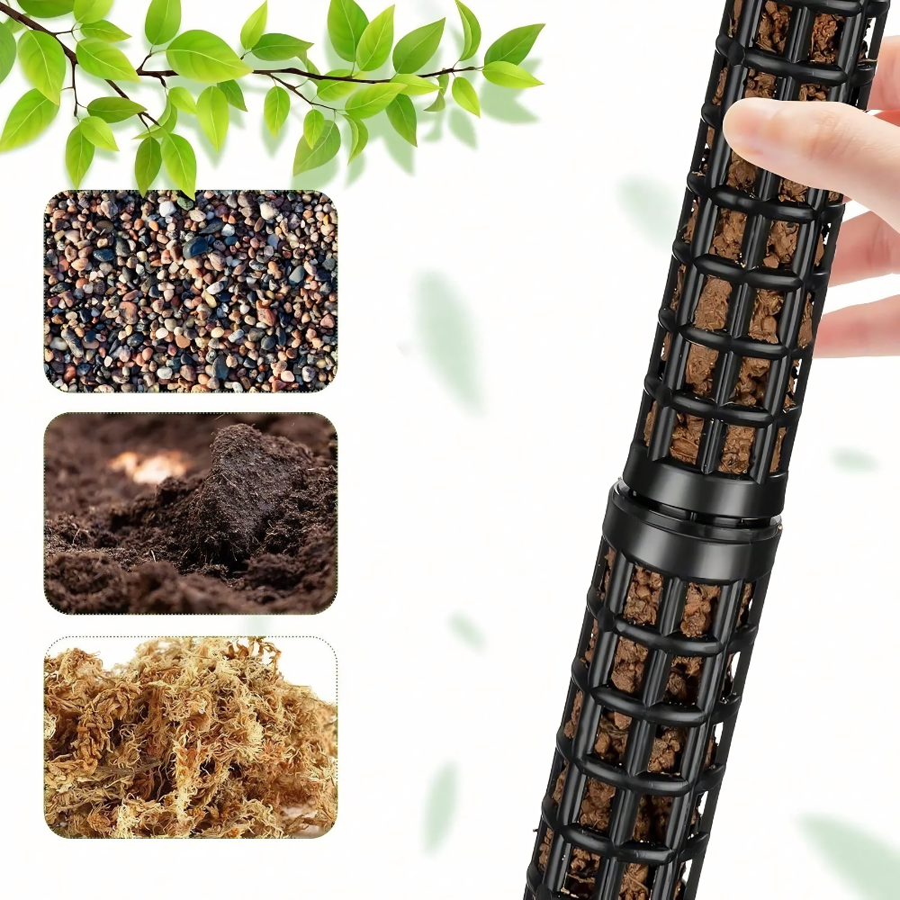 Plastic Moss Pole Plant Support Column Set For Indoor Gardeners