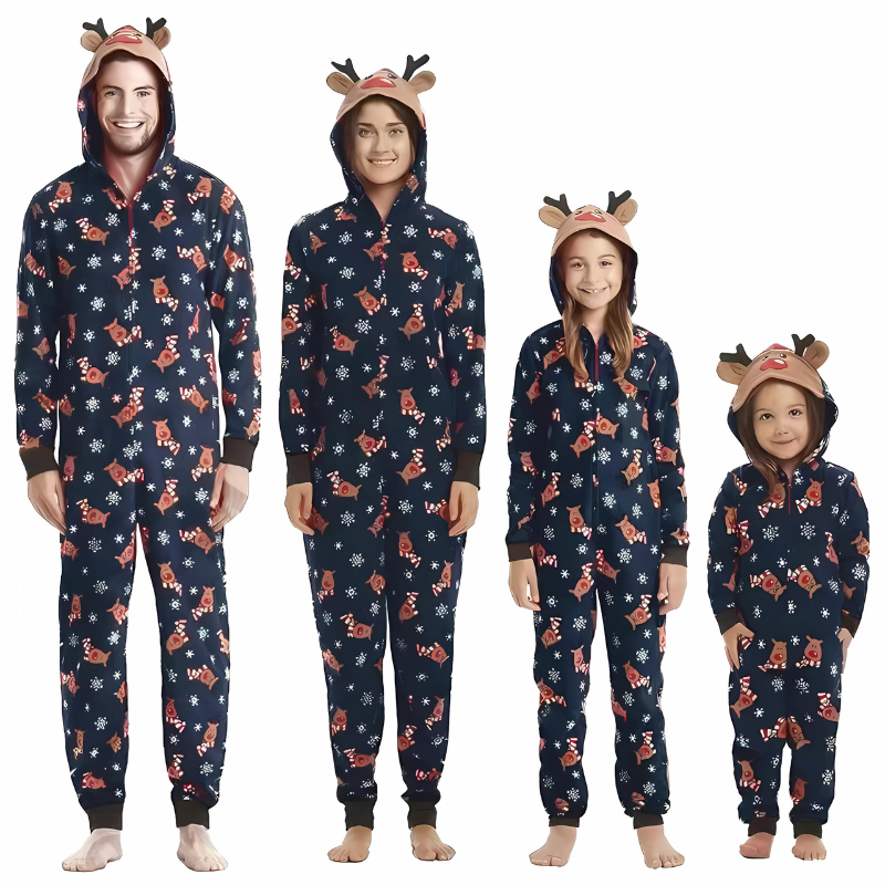 Festive Reindeer Jumper Matching Pajamas-Viral Super Shop