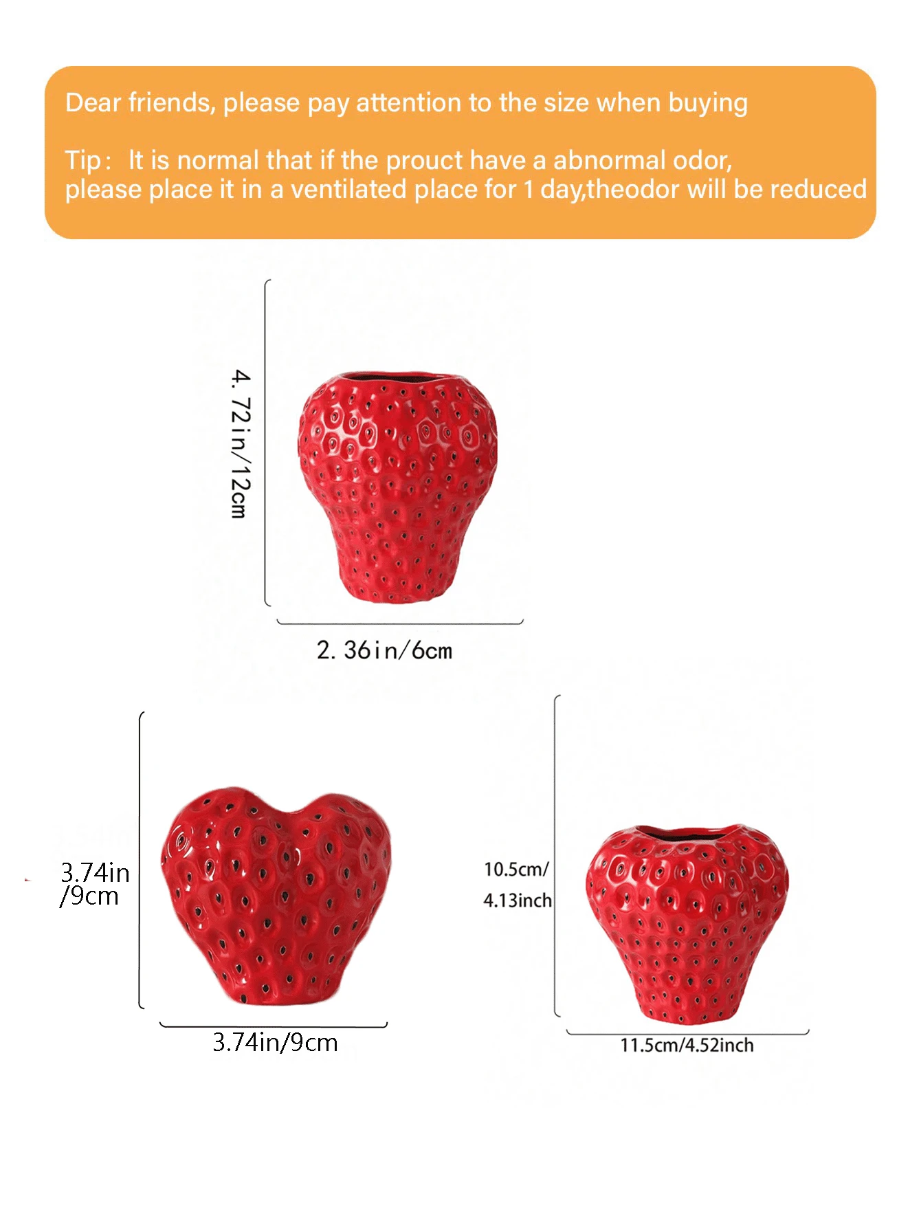 1pc Resin Strawberry Planter Decor, Handmade Faux Strawberry Indoor/Outdoor Ornament, Resin Material, Bohemian Style Home Decor Gift, Birthday/Graduation Present - Multicolor - View 3