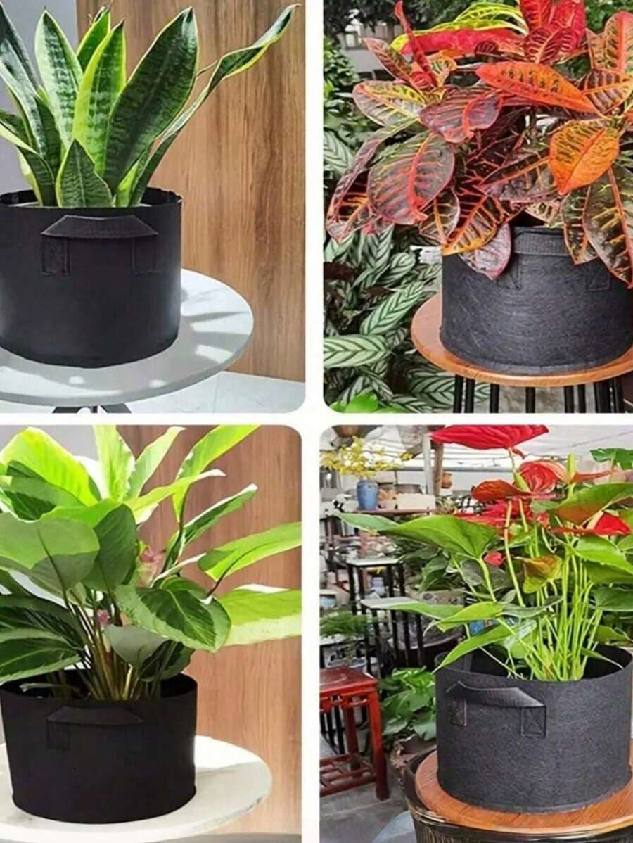 1-5Pcs 1-10Gallons Heavy Duty Thickened Non-Woven Fabric With Handles Multi-Purpose Plant Grow Bags Fabric Pots For Indoor Outdoor Gardening Vegetables Flowers Herbs Bonsai Plants Christmas Holiday Gifts Garden Supplies Planting Containers Grow Bags Gift Ideas Pens,Pen,School Supplies - Black - View 4
