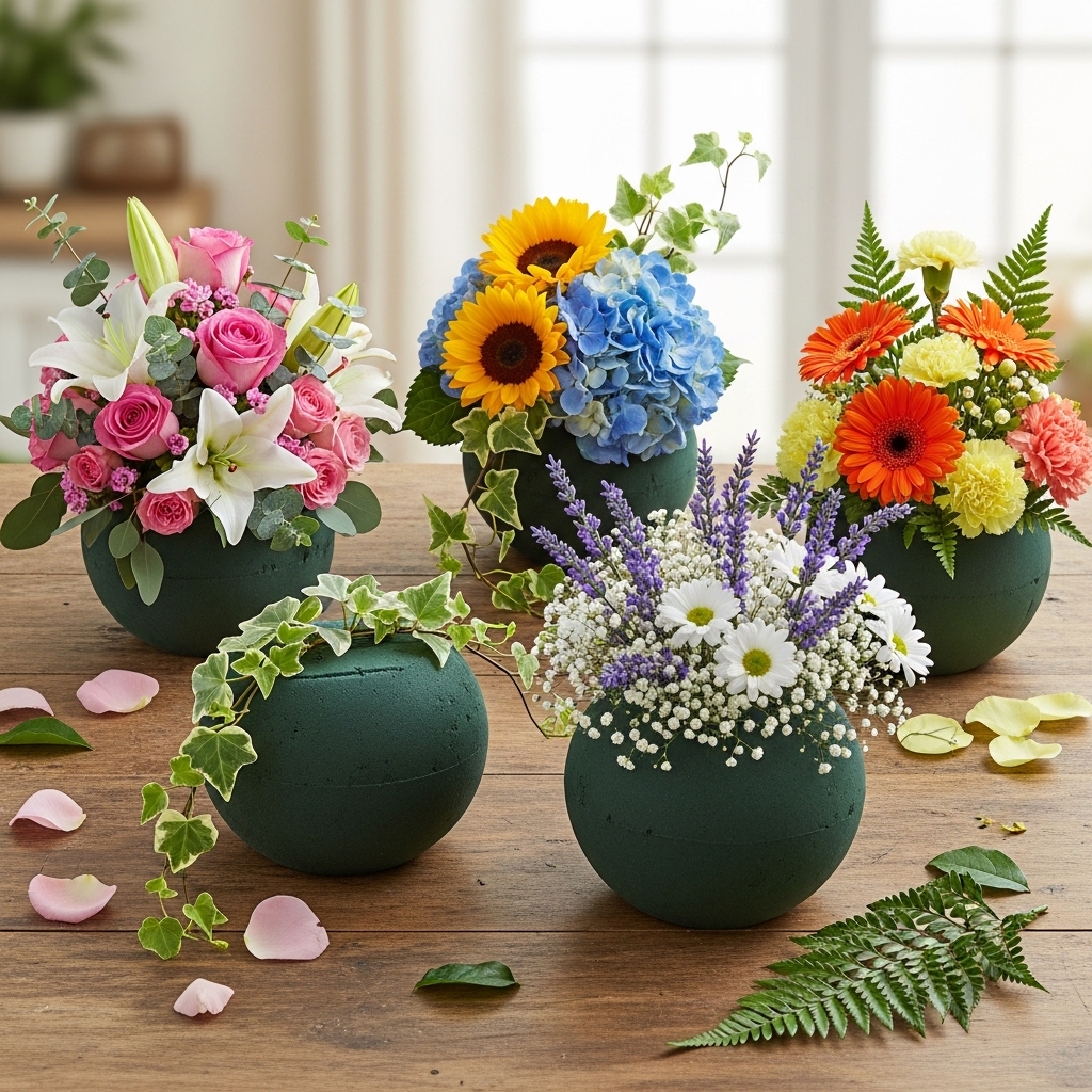 4 Pcs Half Ball Floral Foam Blocks