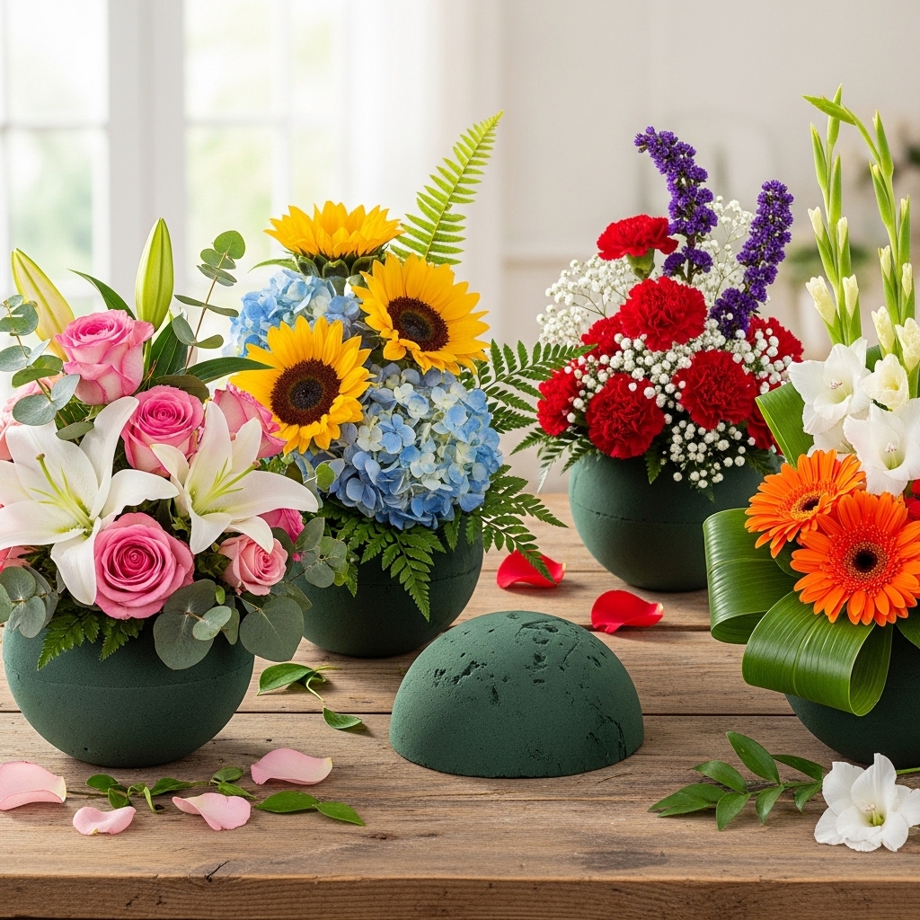 4 Pcs Half Ball Floral Foam Blocks