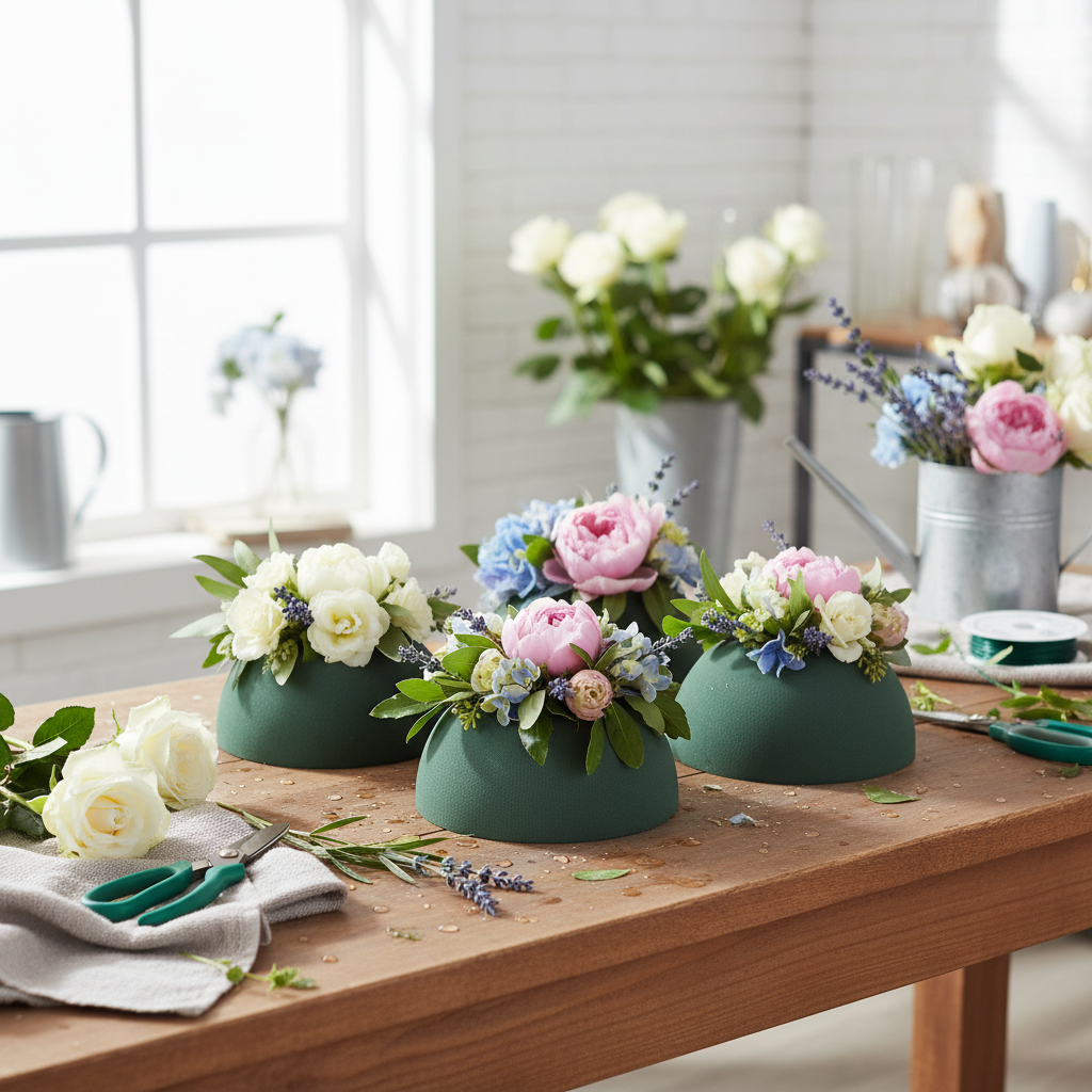 4 Pcs Half Ball Floral Foam Blocks