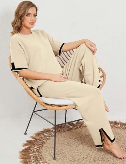 Classy Elastic Knit Lounge Set-Viral Super Shop