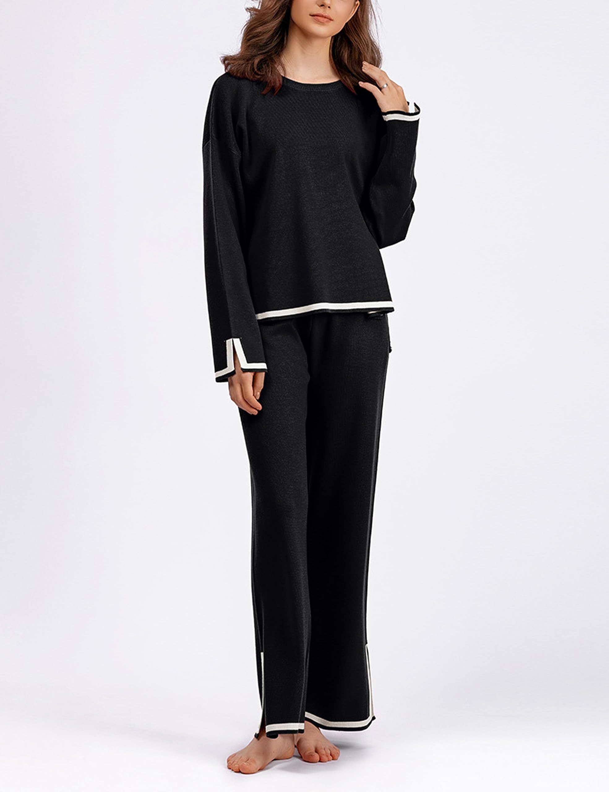 Classy Elastic Knit Lounge Set-Viral Super Shop