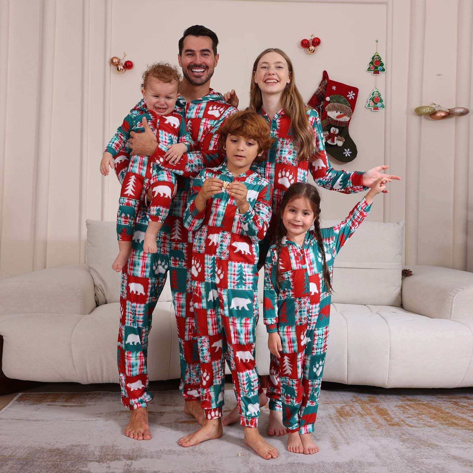 Christmas Festive Family Matching Onesie Pajama Set-Viral Super Shop