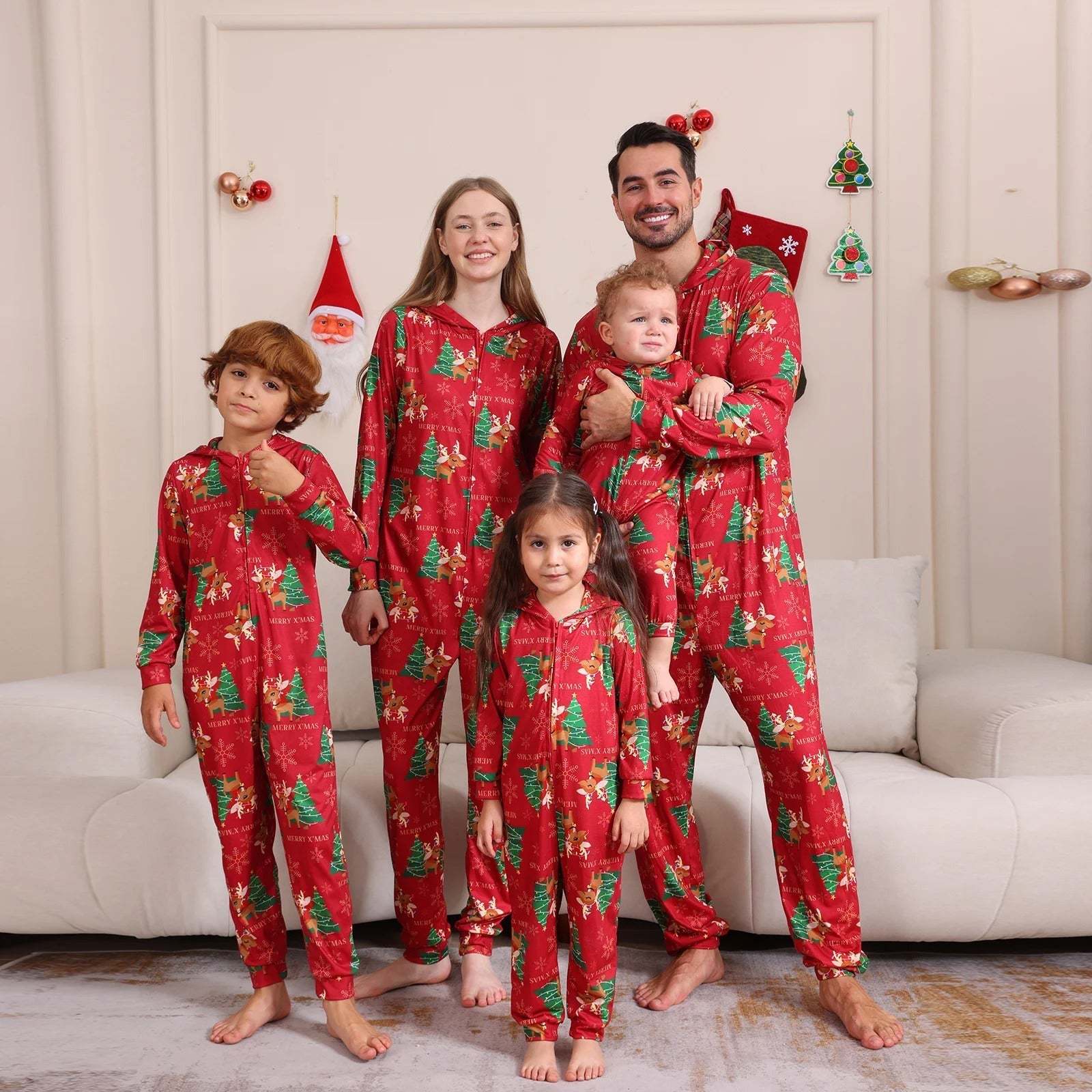 Christmas Festive Family Matching Onesie Pajama Set-Viral Super Shop