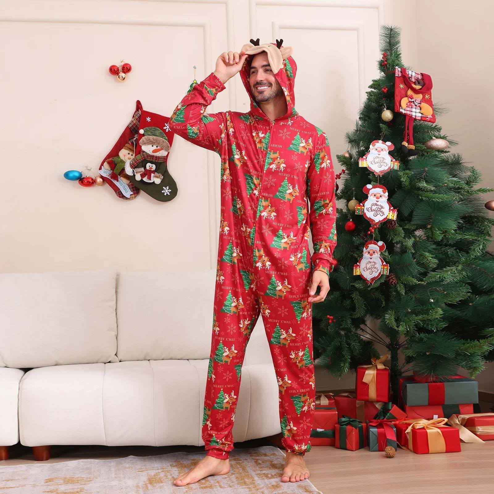 Christmas Festive Family Matching Onesie Pajama Set-Viral Super Shop