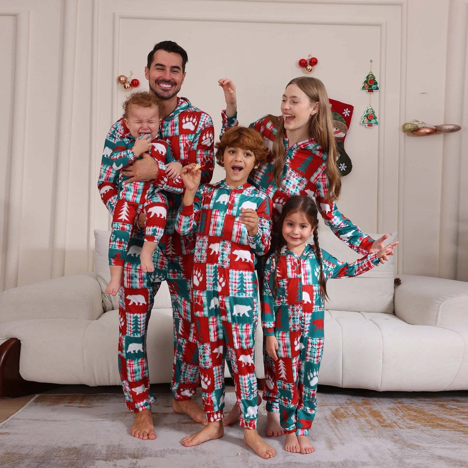 Christmas Festive Family Matching Onesie Pajama Set-Viral Super Shop