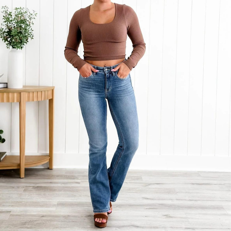 Shaping Bootcut Stretch Jeans-Viral Super Shop