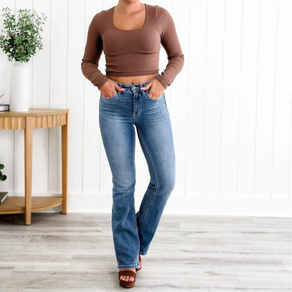 Shaping Bootcut Stretch Jeans-Viral Super Shop