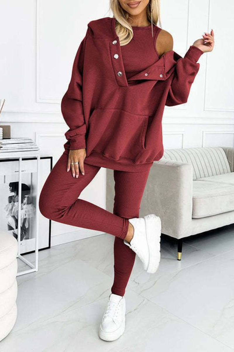 Three Pieces Cozy Hoodie Set-Viral Super Shop