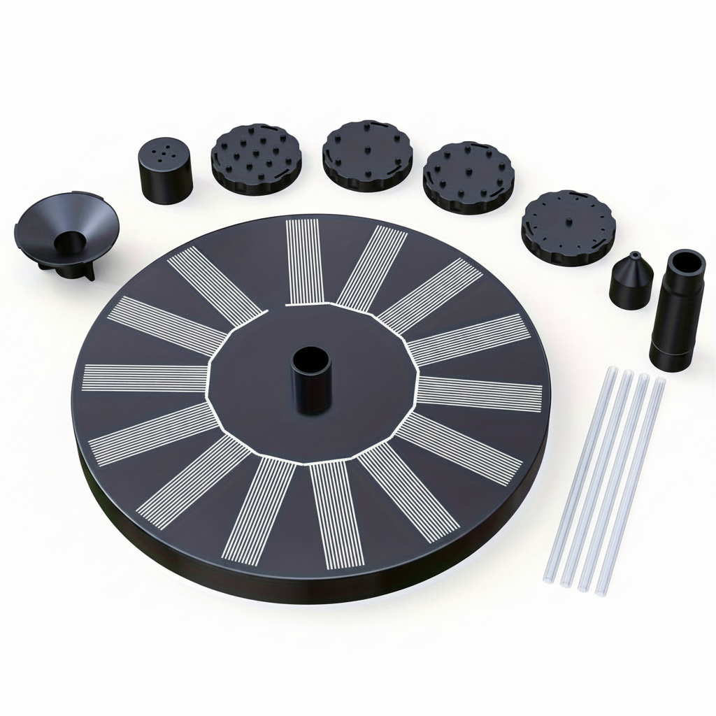 Solar Bird Bath Fountain Pump With 7 Color Changing LED