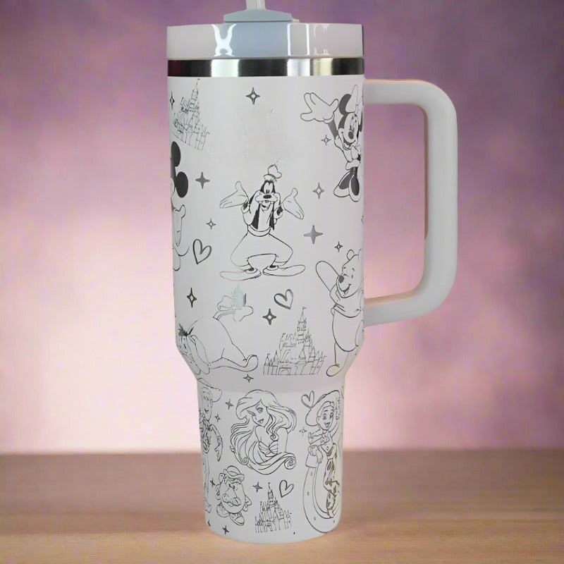 Enchanted Character Engraved 40 Oz Tumbler With Handle-Viral Super Shop