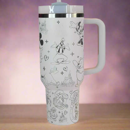 Enchanted Character Engraved 40 Oz Tumbler With Handle-Viral Super Shop