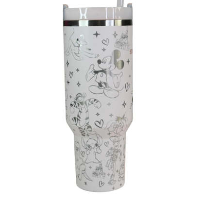 Enchanted Character Engraved 40 Oz Tumbler With Handle-Viral Super Shop