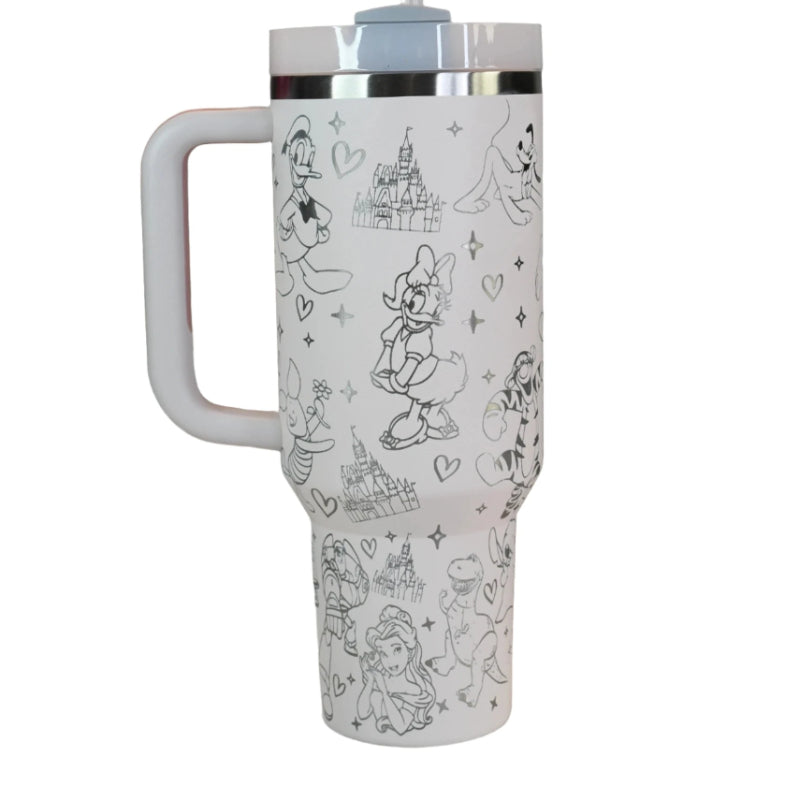 Enchanted Character Engraved 40 Oz Tumbler With Handle-Viral Super Shop