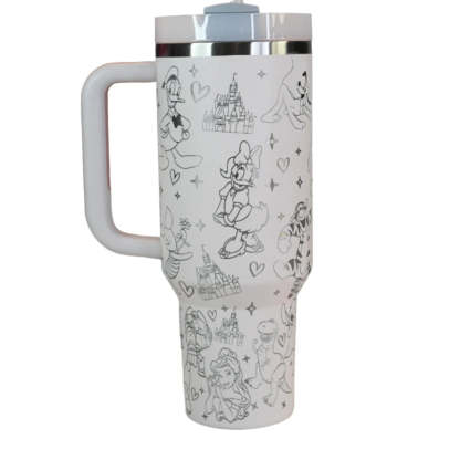 Enchanted Character Engraved 40 Oz Tumbler With Handle-Viral Super Shop