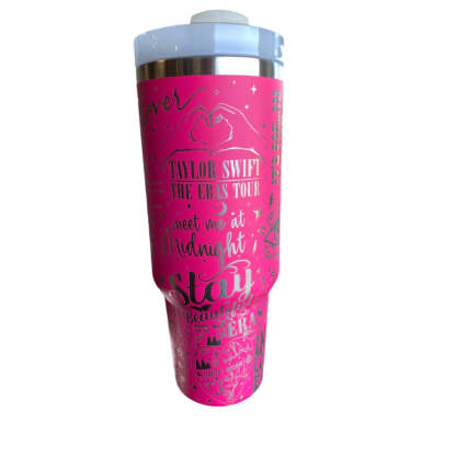 40oz T S Album Themed Engraved Tumbler With Handle-Viral Super Shop