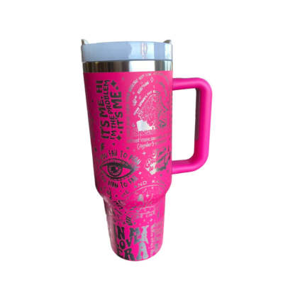 40oz T S Album Themed Engraved Tumbler With Handle-Viral Super Shop