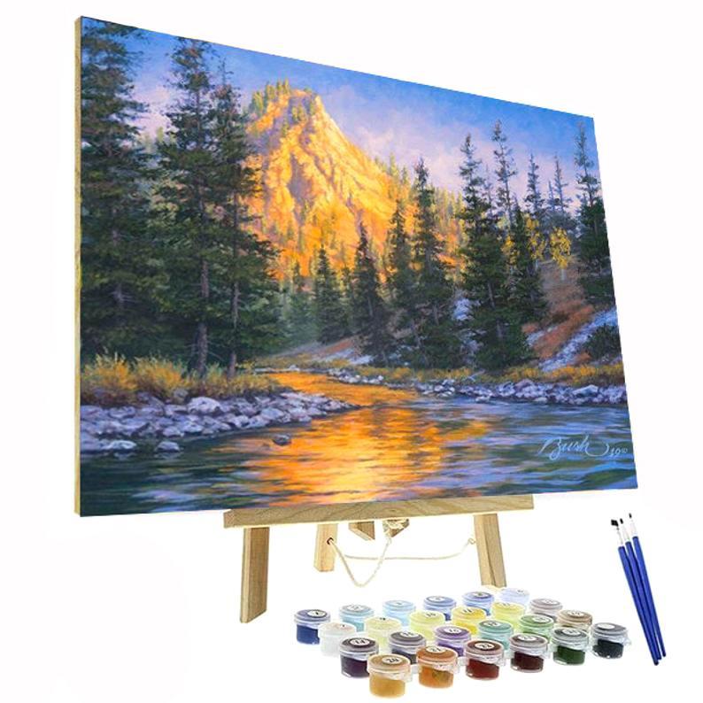 Paint By Numbers Kit - First Light Mountain-Viral Super Shop