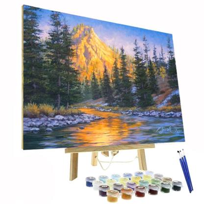 Paint By Numbers Kit - First Light Mountain-Viral Super Shop