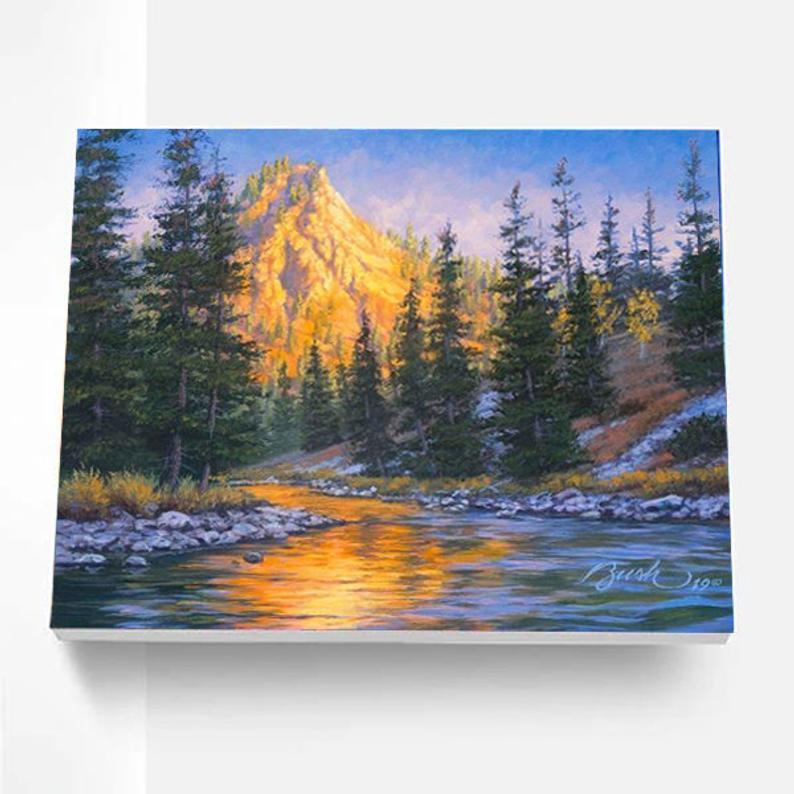 Paint By Numbers Kit - First Light Mountain-Viral Super Shop