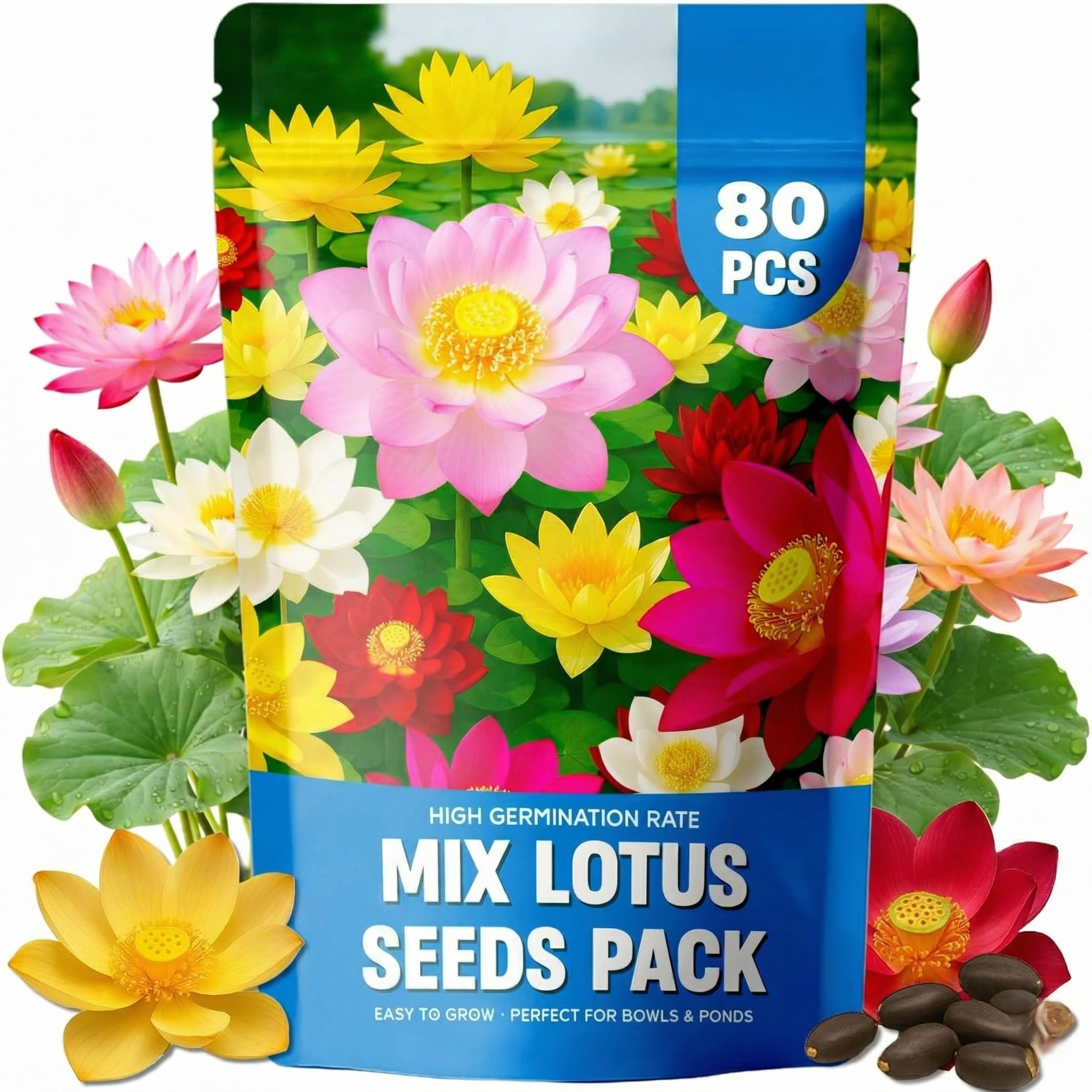 80 Pieces Of Lotus Seeds For Planting For Home Gardening 