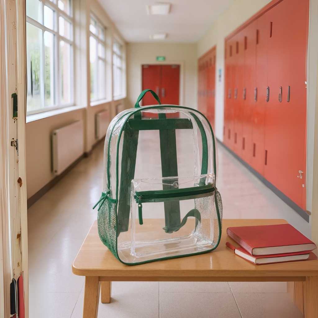 Heavy Duty With Padded Straps Clear Backpack 