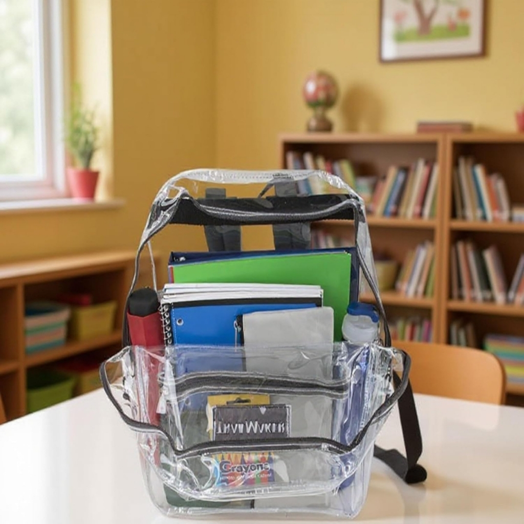 Heavy Duty With Padded Straps Clear Backpack 