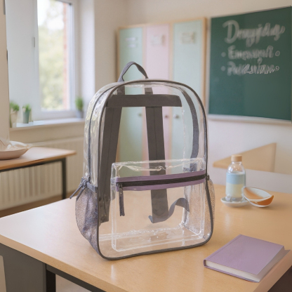 Heavy Duty With Padded Straps Clear Backpack 