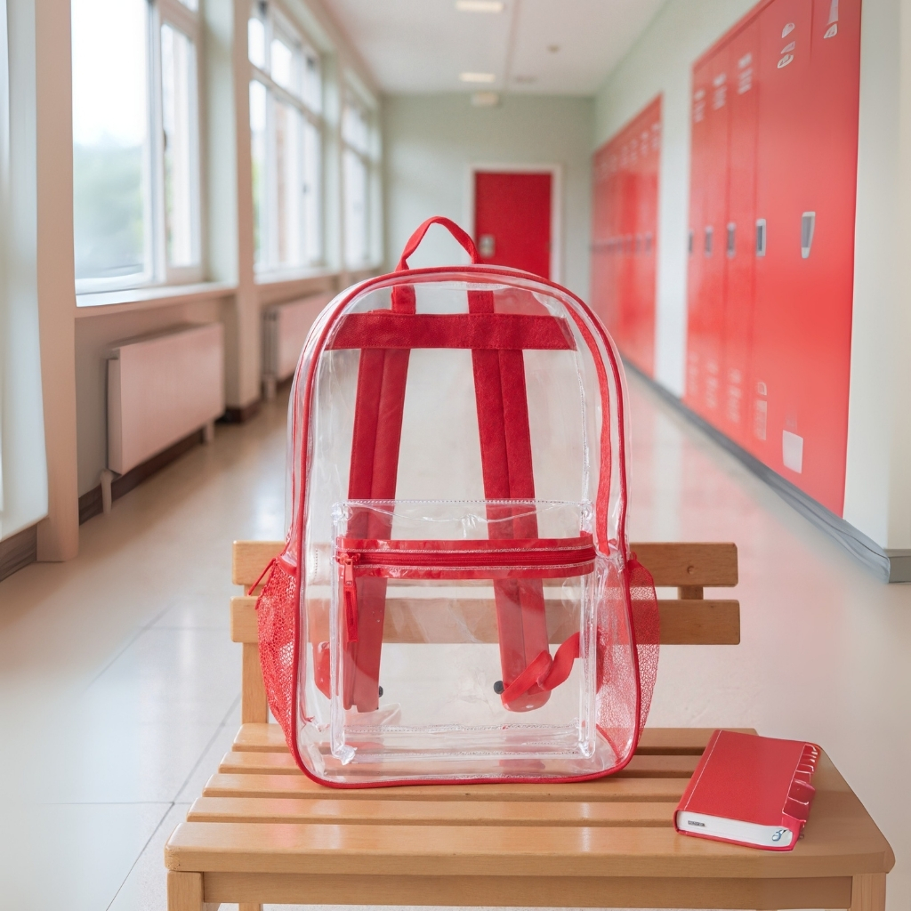 Heavy Duty With Padded Straps Clear Backpack 