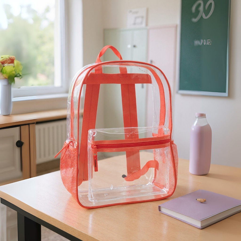 Heavy Duty With Padded Straps Clear Backpack 
