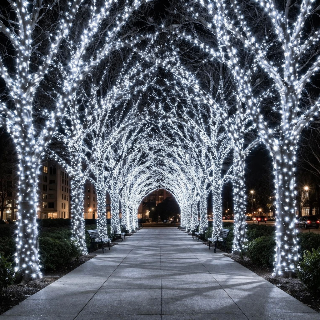 17-Meter String of 100 Led Solar-Powered Fairy Lights