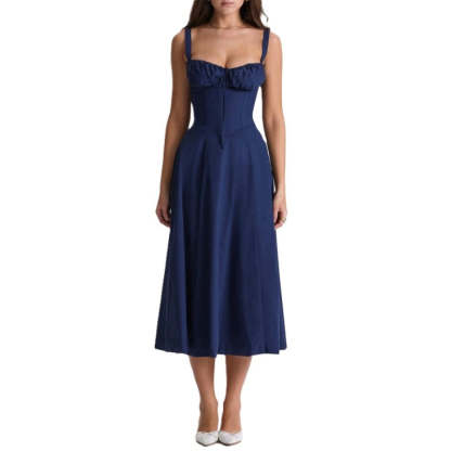 Printed Sundress With Lace Up Back-Viral Super Shop