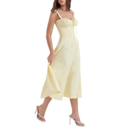 Printed Sundress With Lace Up Back-Viral Super Shop