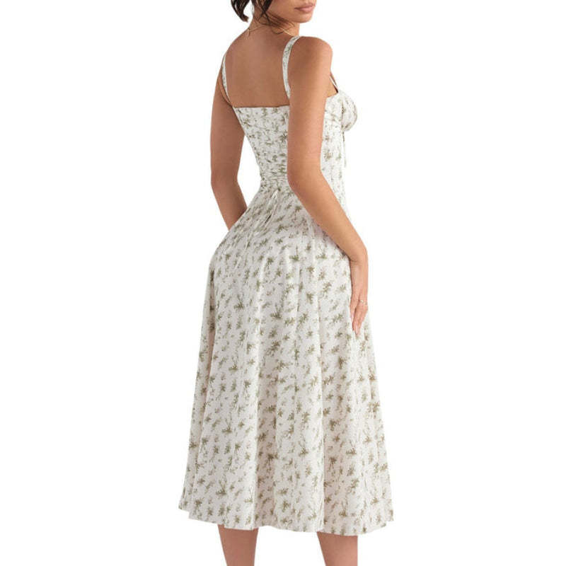 Printed Sundress With Lace Up Back-Viral Super Shop