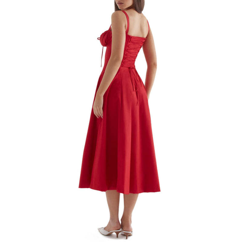 Printed Sundress With Lace Up Back-Viral Super Shop