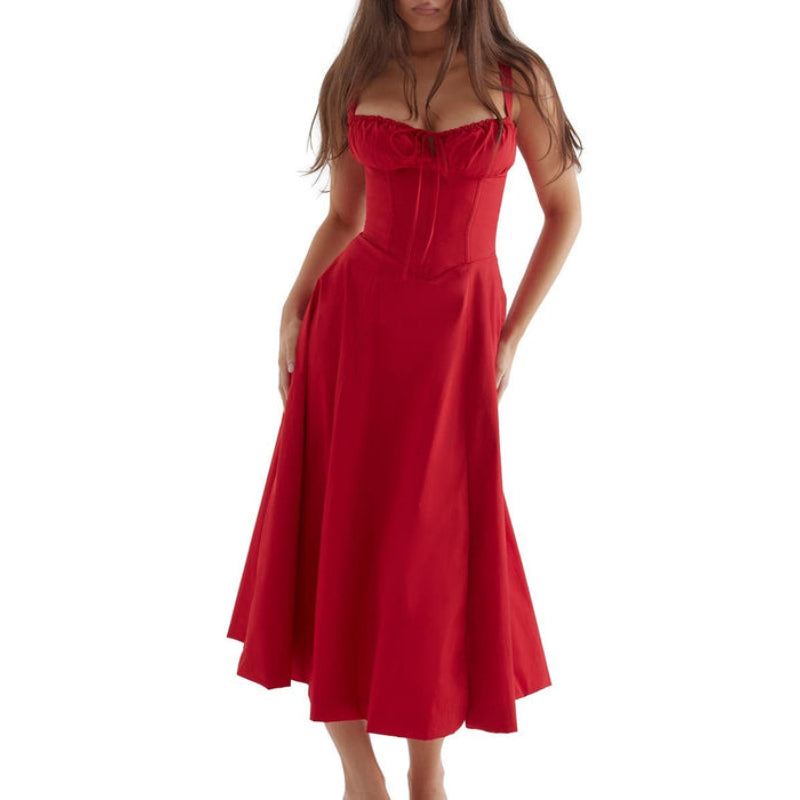 Printed Sundress With Lace Up Back-Viral Super Shop