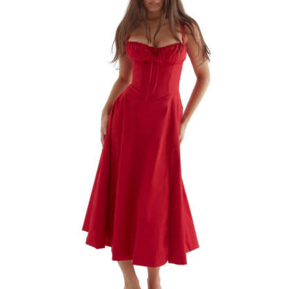 Printed Sundress With Lace Up Back-Viral Super Shop