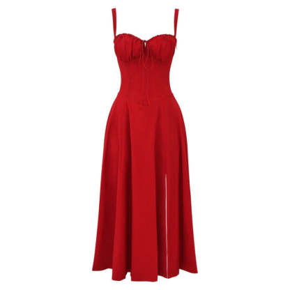 Printed Sundress With Lace Up Back-Viral Super Shop